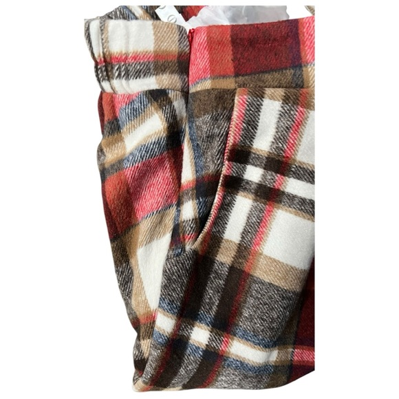 Womens Long Wool Plaid Tartan Aline High Waisted Winter Skirt Small Wine Red - Picture 8 of 11